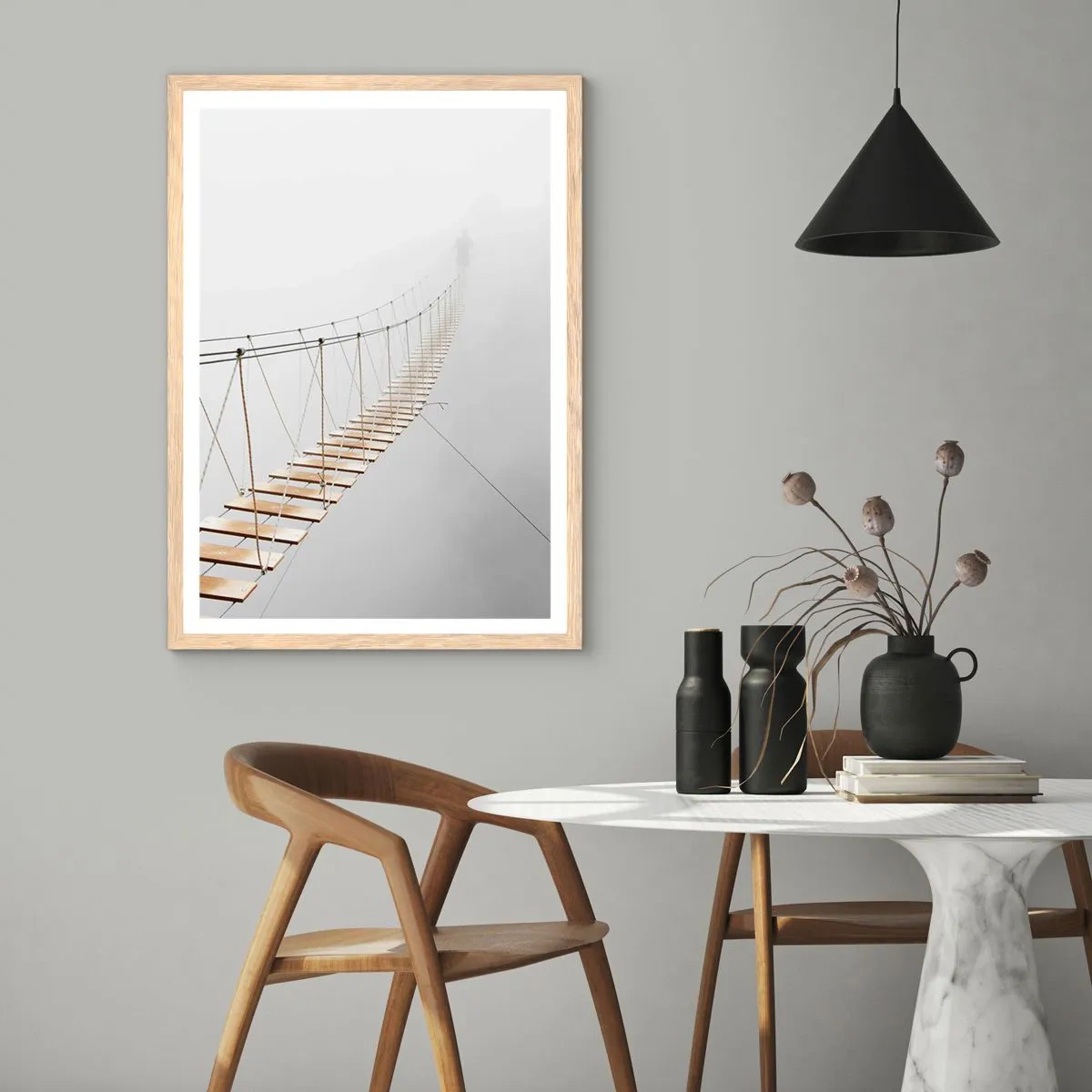 Plakat w ramie jasny dąb - Dokąd cię zaprowadzi? - 40x50 cm