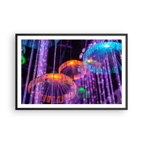Plakat w czarnej ramie - Świetlna fontanna - 91x61 cm