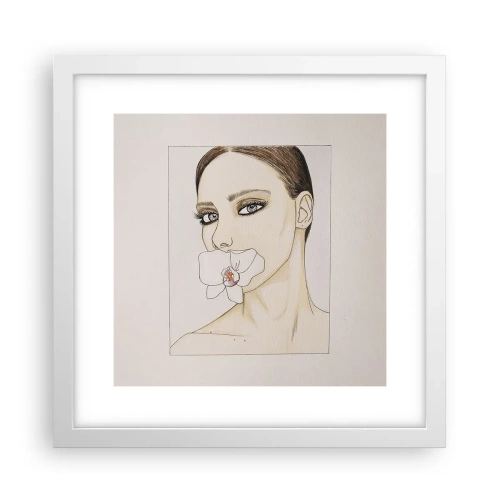 Plakat w białej ramie - Symbol elegancji i piękna - 30x30 cm