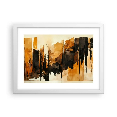 Plakat w białej ramie - Harmonia czerni i złota - 40x30 cm