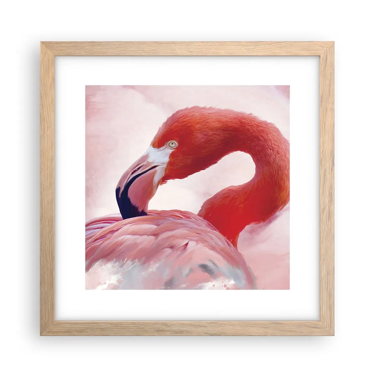 Plakat w ramie jasny dąb - Ptasia uroda - 30x30 cm