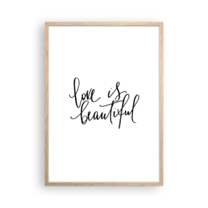 Plakat w ramie jasny dąb - Czytaj i powtarzaj - 50x70 cm