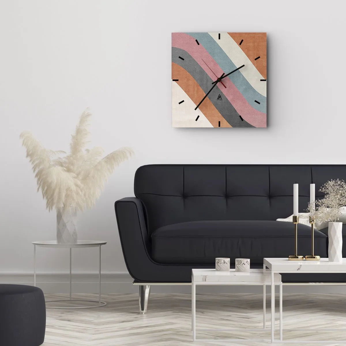 Zegar ścienny - Kompozycja diagonalna – ruch - 40x40 cm