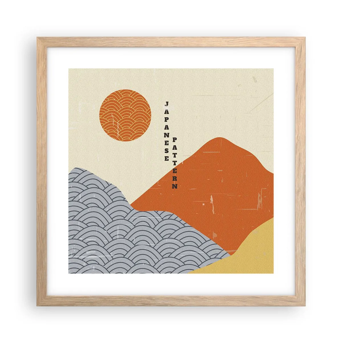 Plakat w ramie jasny dąb - W japońskim duchu - 40x40 cm