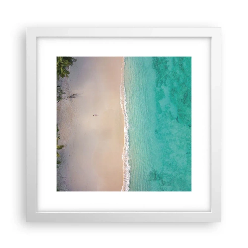 Plakat w białej ramie - Rajska plaża - 30x30 cm