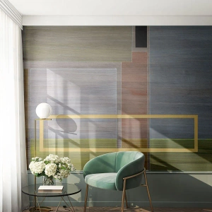 Fototapeta Premium Canvas - Geometryczna kompozycja w pastelowych barwach z prostokątami - 100x70cm - Prosto i spokojnie - Nowoczesna dekoracja ścienna do salonu i sypialni ARTTOR