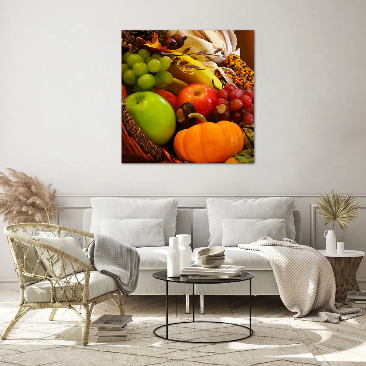 Obraz na szkle - Koszyk urodzaju - 60x60 cm