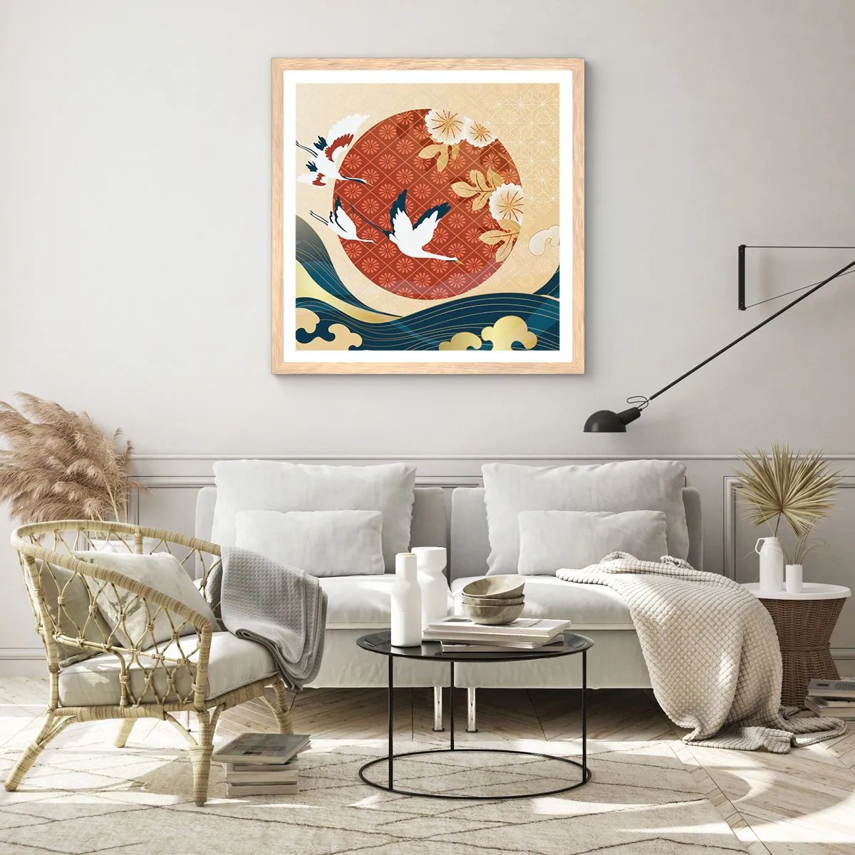 Plakat w ramie jasny dąb - Japońska baśń - 50x50 cm