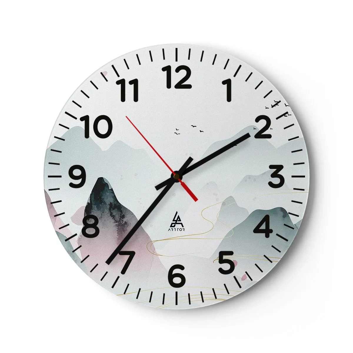 Zegar ścienny - Ponad szczytami - 40x40 cm