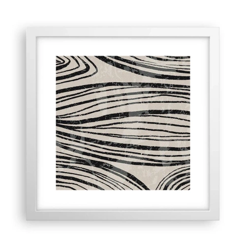 Plakat w białej ramie - Rozlewisko linii - 30x30 cm