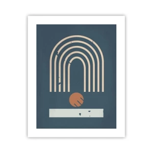 Plakat - Geometria na granacie - 40x50 cm