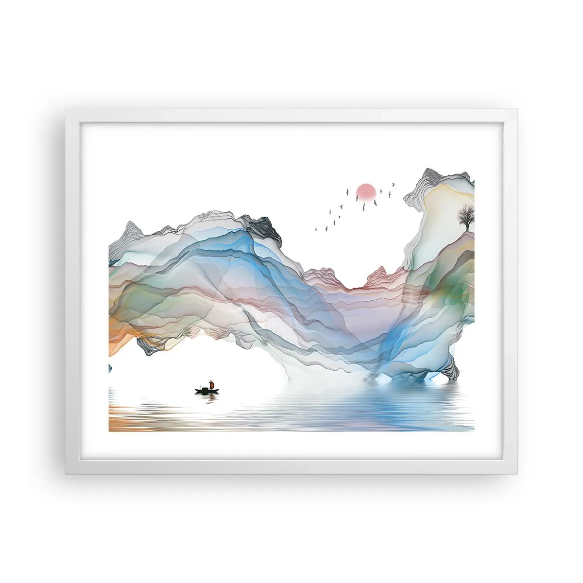 Plakat w białej ramie - Ku kryształowym górom - 50x40 cm