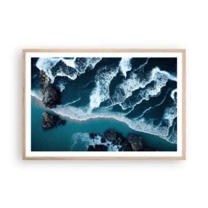 Plakat w ramie jasny dąb - Otulone falami - 91x61 cm