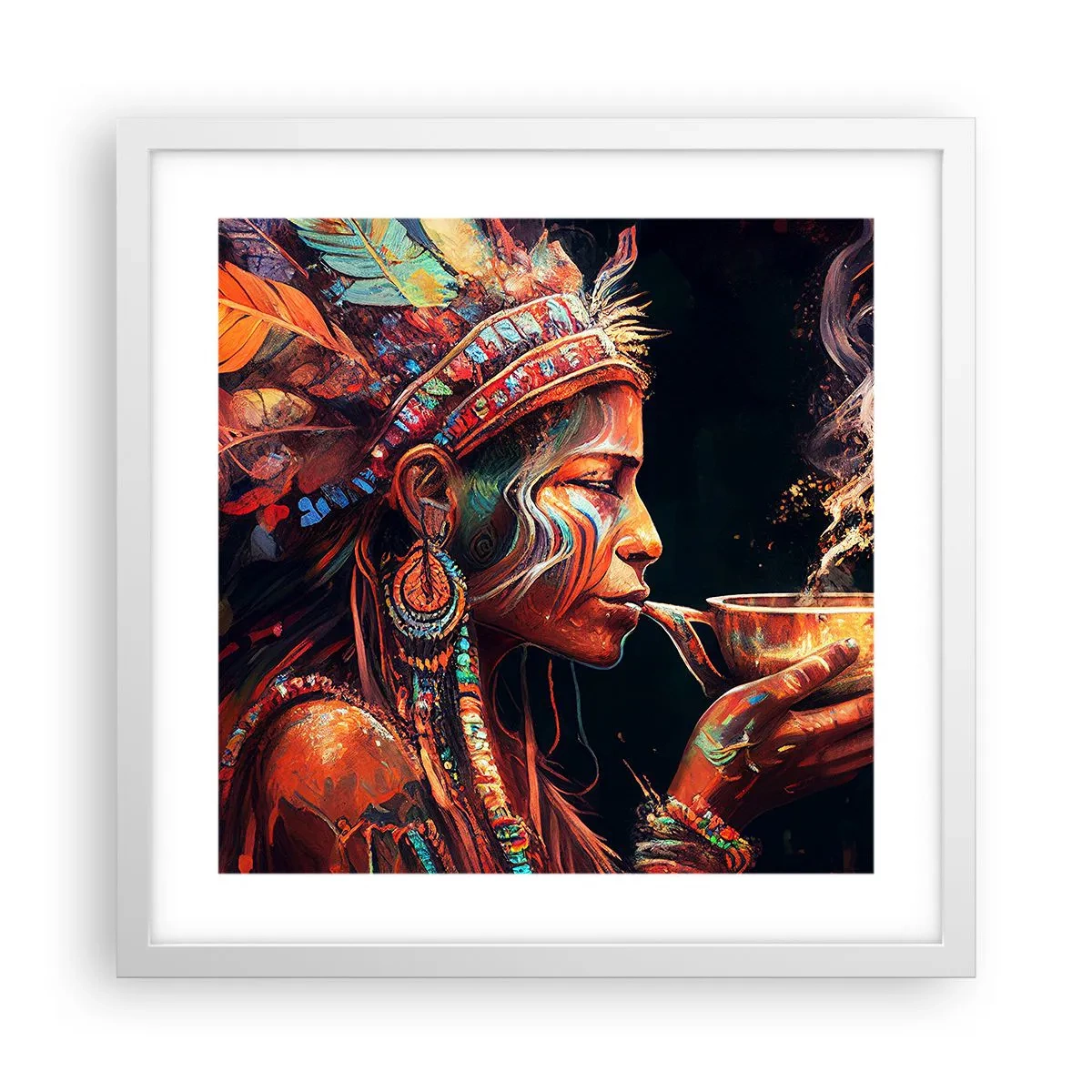 Plakat w białej ramie - Magiczny rytuał - 40x40 cm