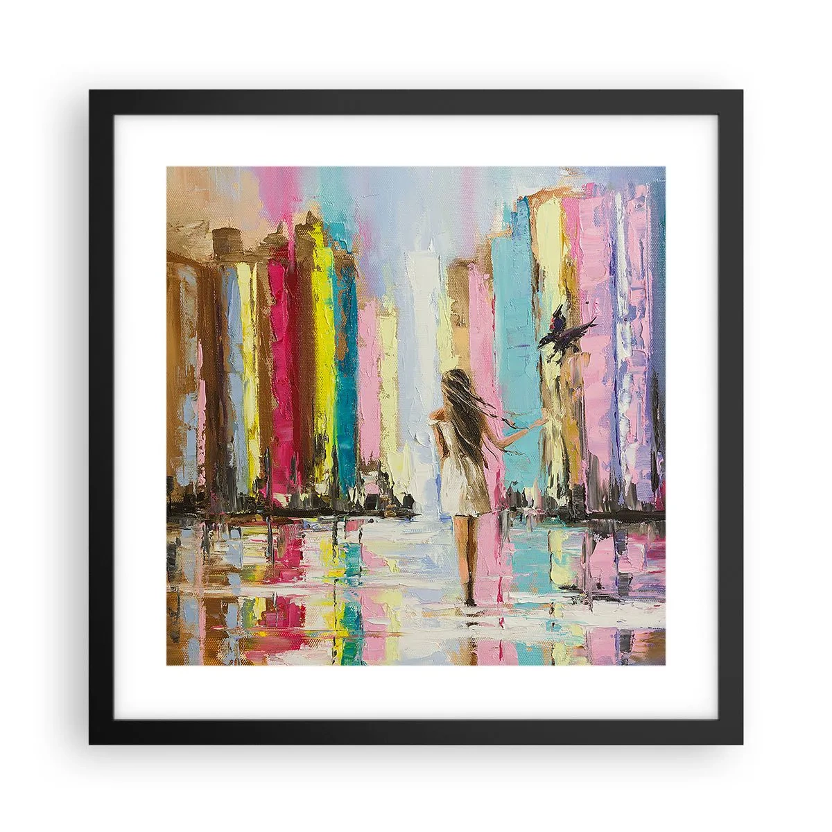 Plakat w czarnej ramie - Idż za mną - 40x40 cm