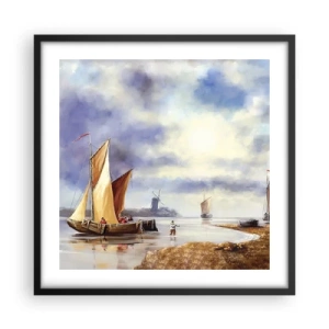 Plakat w czarnej ramie - Powrót żeglarzy - 50x50 cm