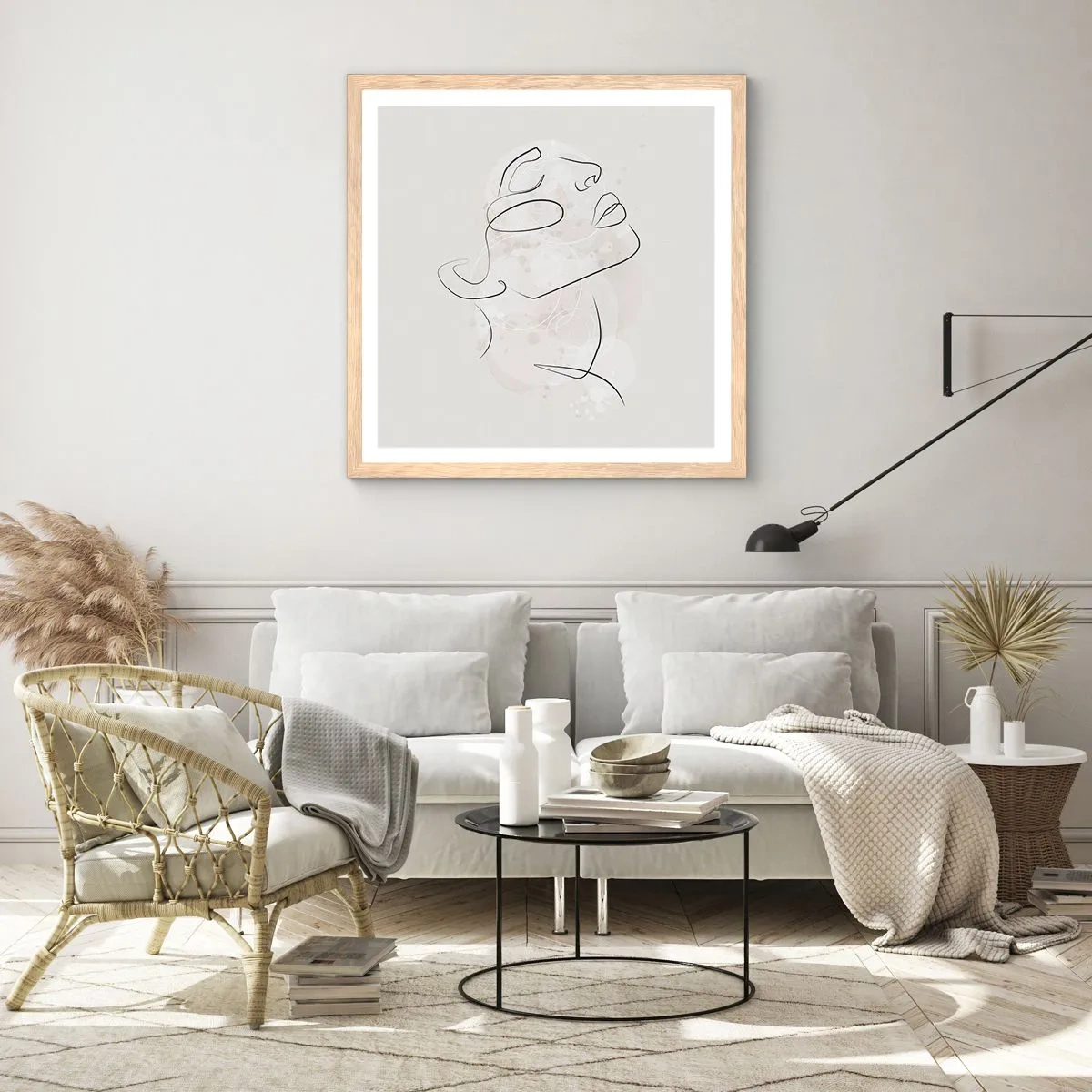 Plakat w ramie jasny dąb - Zarys marzenia - 50x50 cm