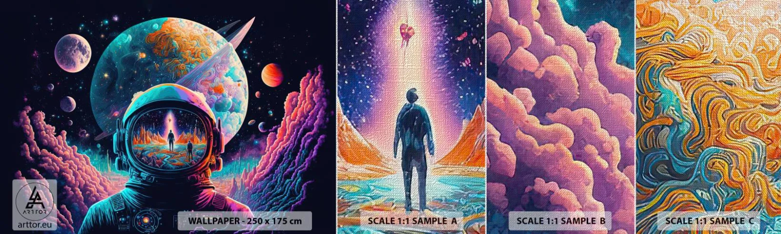 Fototapeta Próbka Premium Canvas - Filozofom się nie śniło - Astronauta, Futurystyczny, Kosmos - 100x30 cm