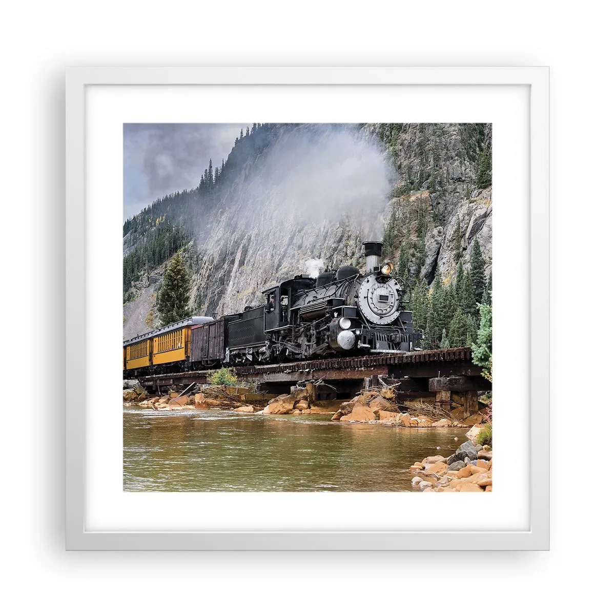 Plakat w białej ramie - A dokąd to? Dokąd? - 40x40 cm