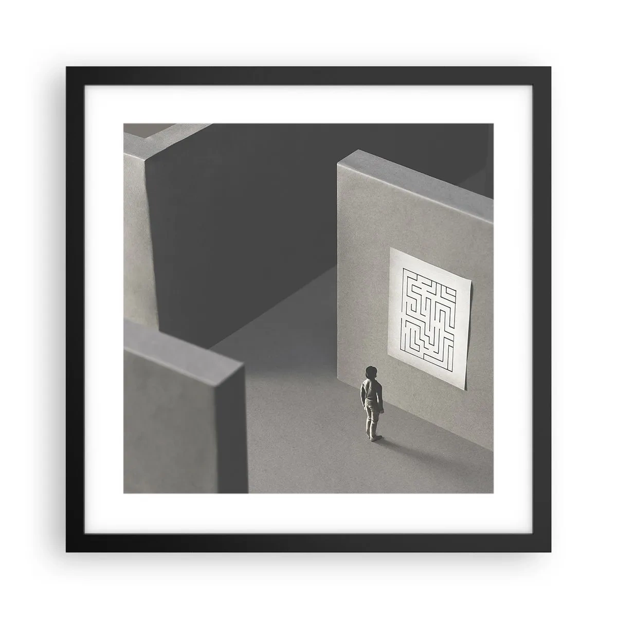 Plakat w czarnej ramie - Ale gdzie jestem? - 40x40 cm