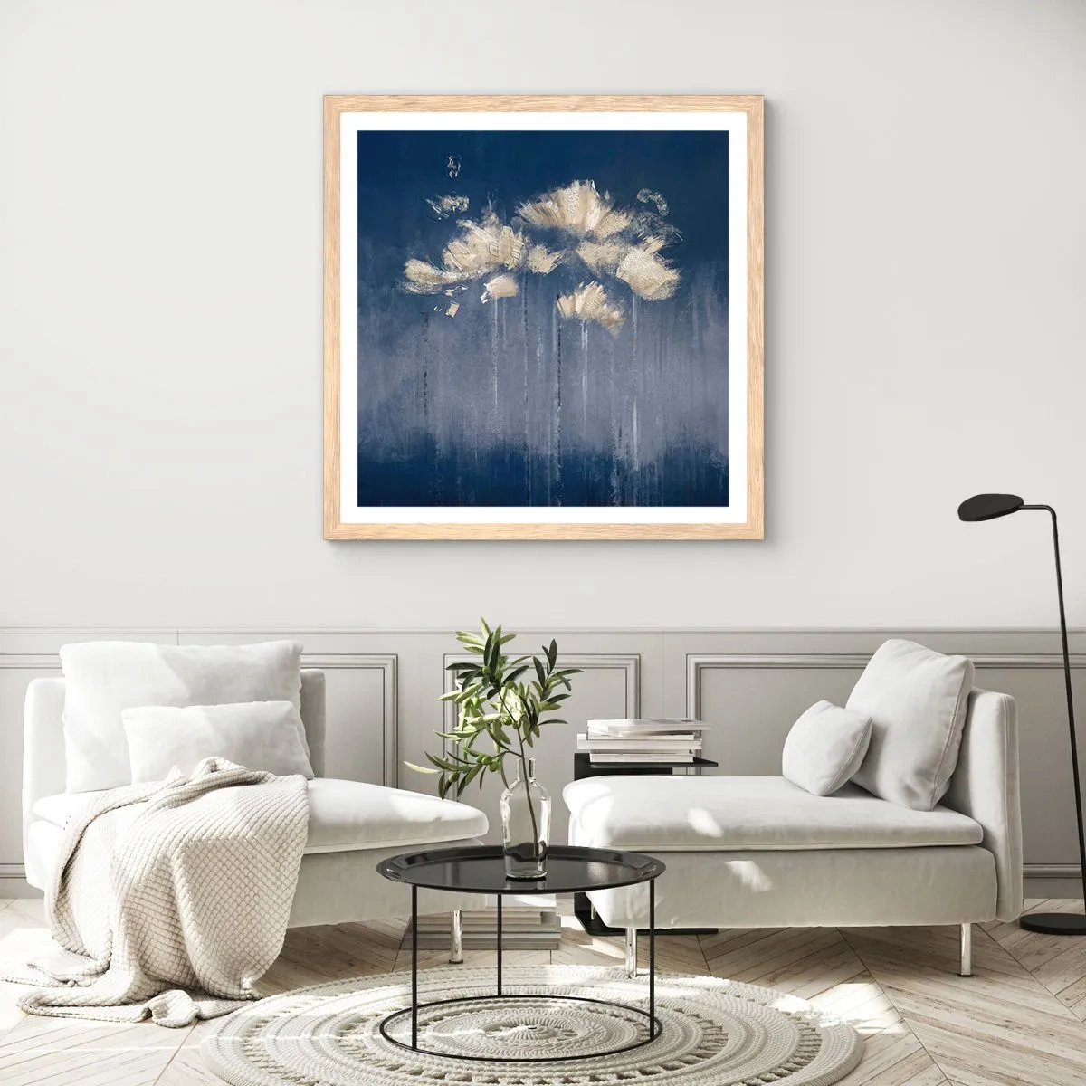 Plakat w ramie jasny dąb - Jak płatki na wietrze - 40x40 cm