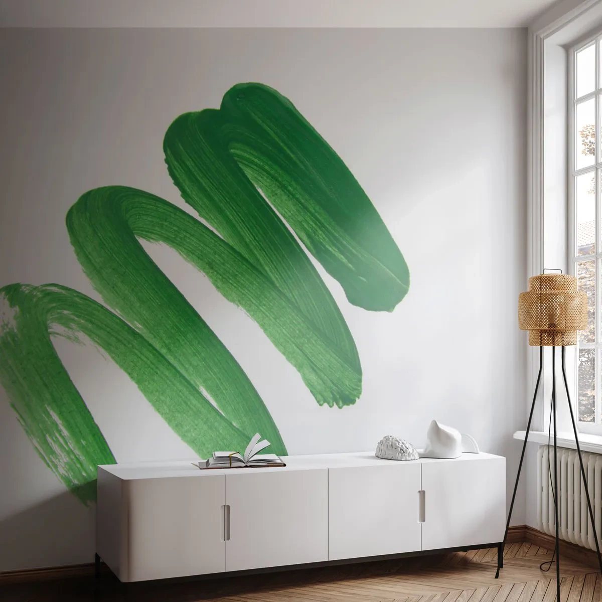 Fototapeta Premium Canvas - Zielony żart - Farba, Minimalizm, Abstrakcja - 250x175 cm