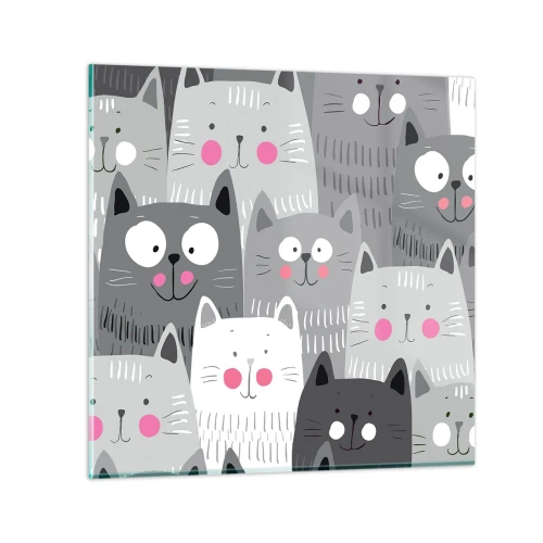 Obraz na szkle - Koci świat - 60x60 cm