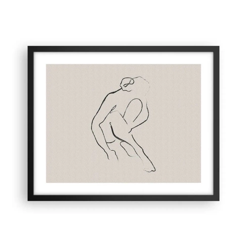 Plakat w czarnej ramie - Szkic intymny - 50x40 cm