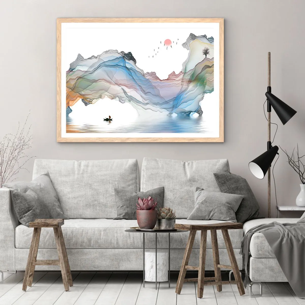 Plakat w ramie jasny dąb - Ku kryształowym górom - 91x61 cm