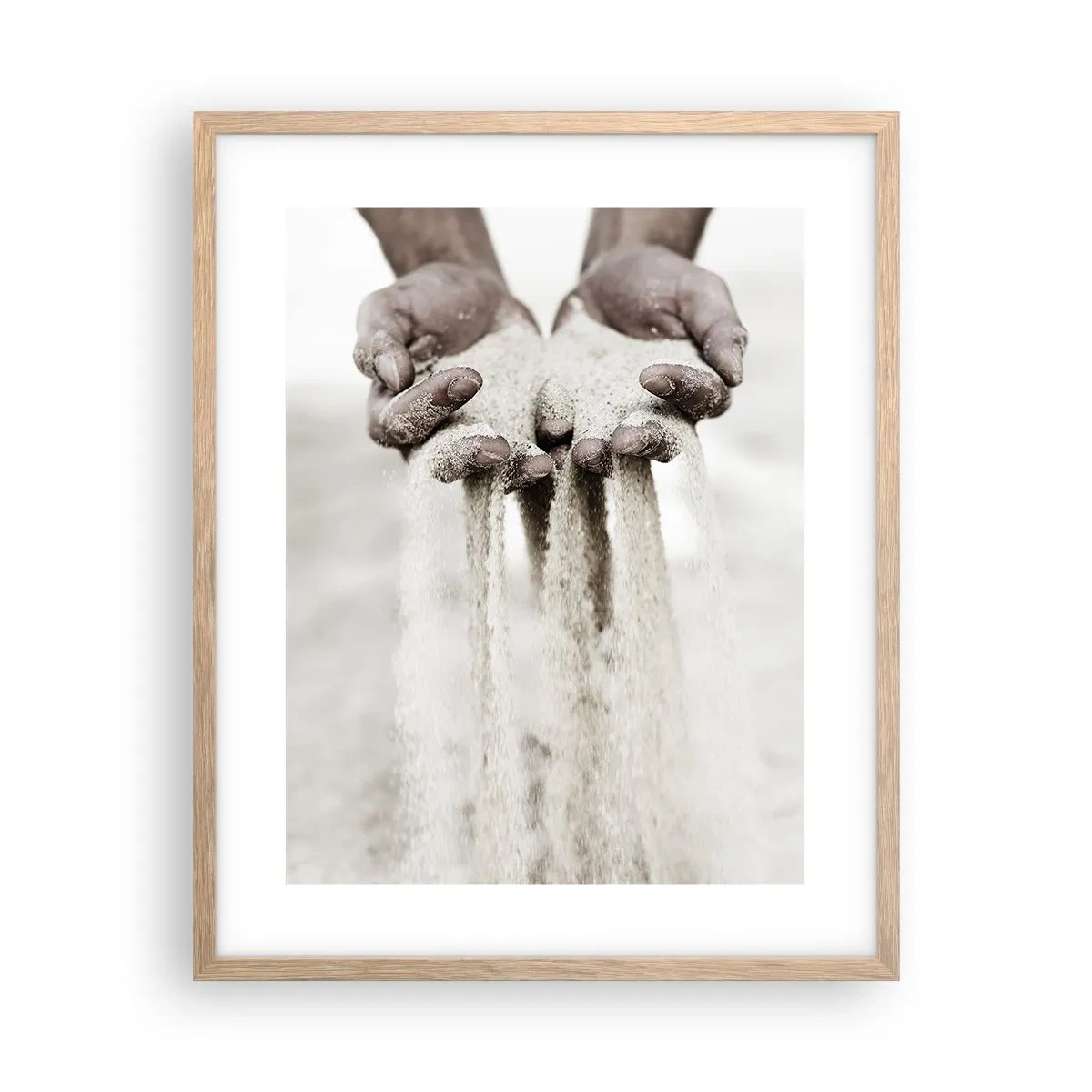 Plakat w ramie jasny dąb - Tymi rękoma… - 40x50 cm