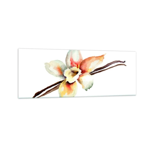 Obraz na szkle - Akwarelowa ilustracja kwiatowa w pastelowych barwach - 140x50cm - Rozlana farbką słodycz - Nowoczesna dekoracja ścienna do salonu i sypialni ARTTOR