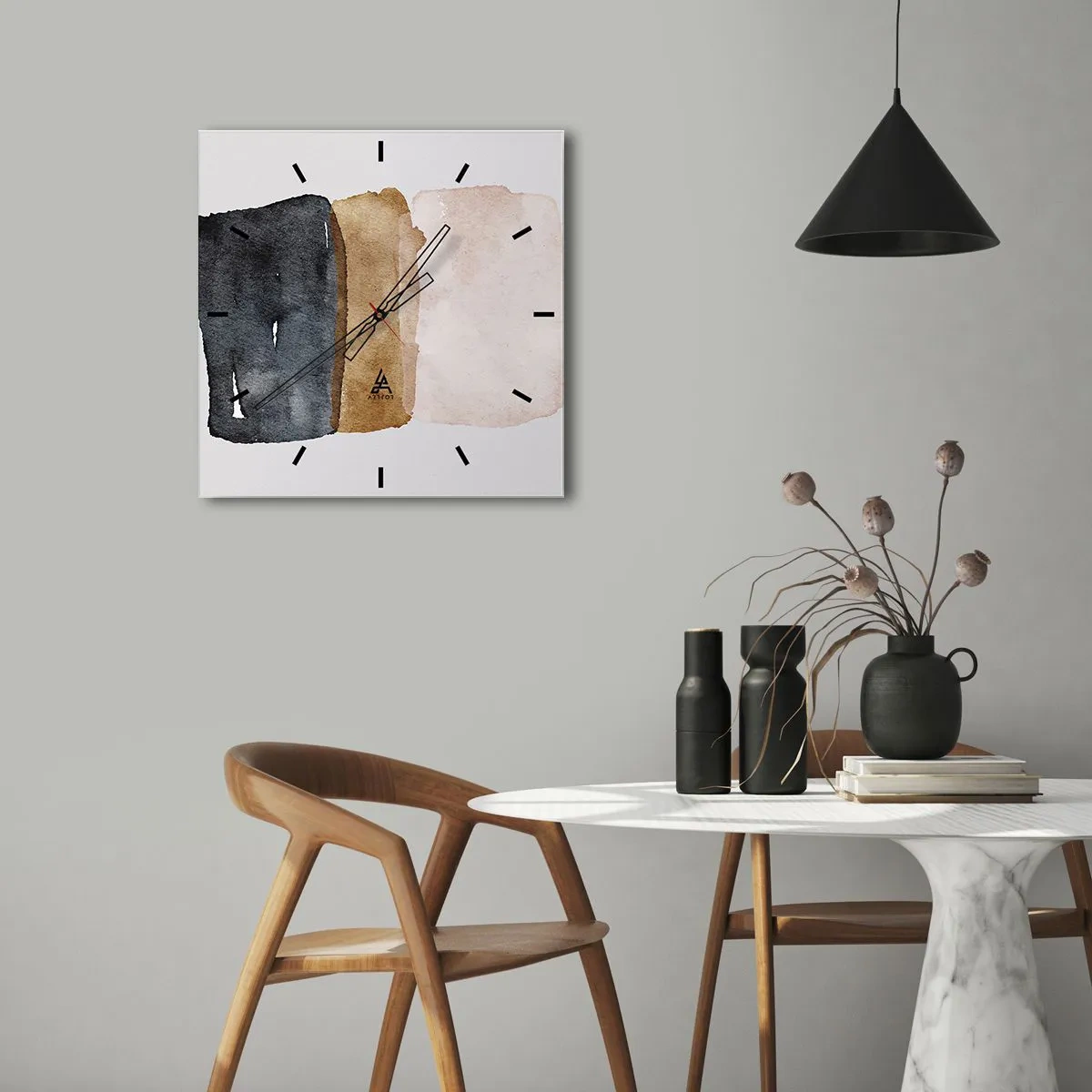 Zegar ścienny - Kompozycja barw ziemi - 40x40 cm