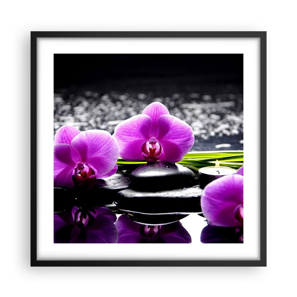 Plakat w czarnej ramie - Utonąć w ciszy i spokoju - 50x50 cm