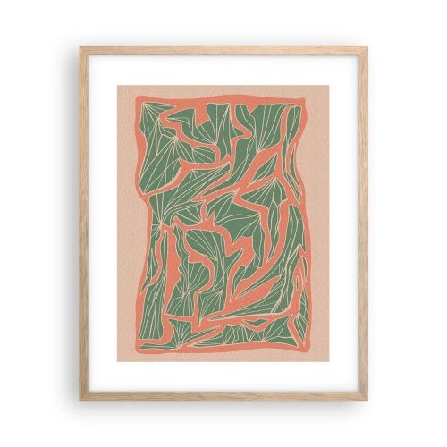 Plakat w ramie jasny dąb - Zmagania koralu i zieleni - 40x50 cm