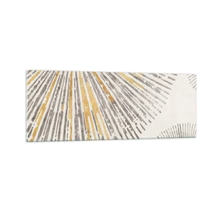 Obraz na szkle - Abstrakcyjny wzór w kształcie promieni - 140x50cm - Uroda promienia - Nowoczesna dekoracja ścienna do salonu i sypialni ARTTOR