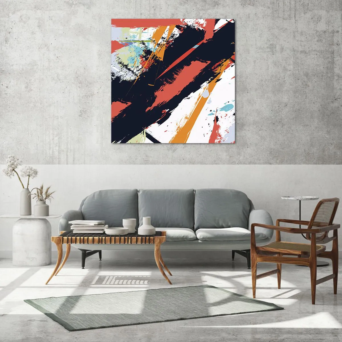 Obraz na szkle - Kompozycja dynamiczna - 40x40 cm