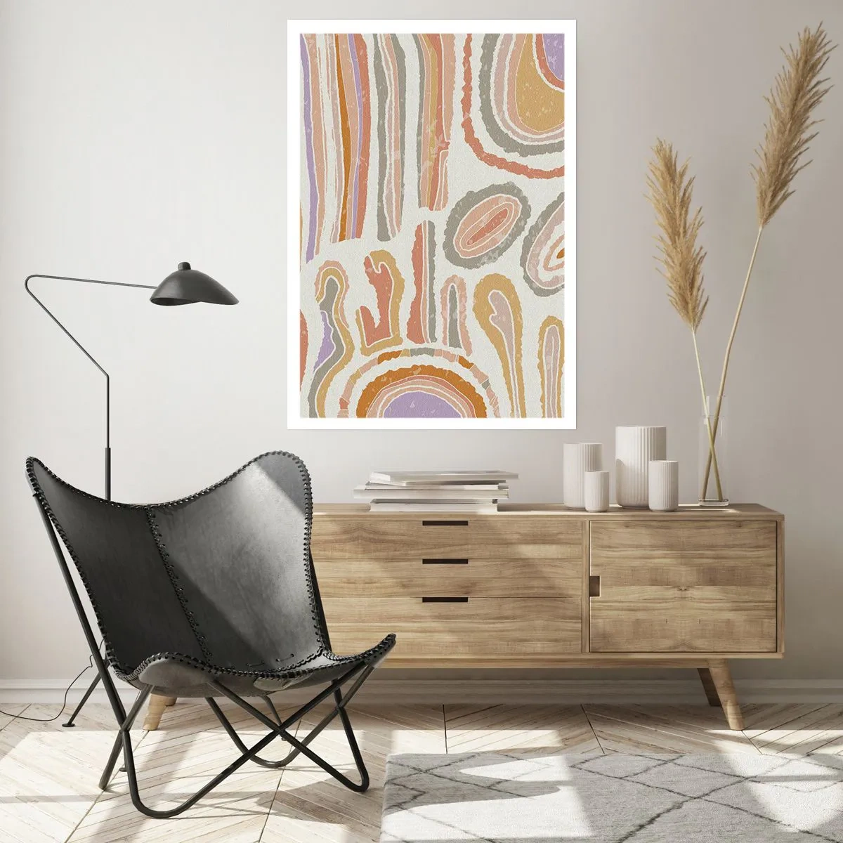 Plakat - Abstrakcyjne organiczne wzory w ciepłych barwach ziemi - 50x70cm - Barwne przekroje - Nowoczesna dekoracja ścienna do salonu, kuchni i sypialni ARTTOR