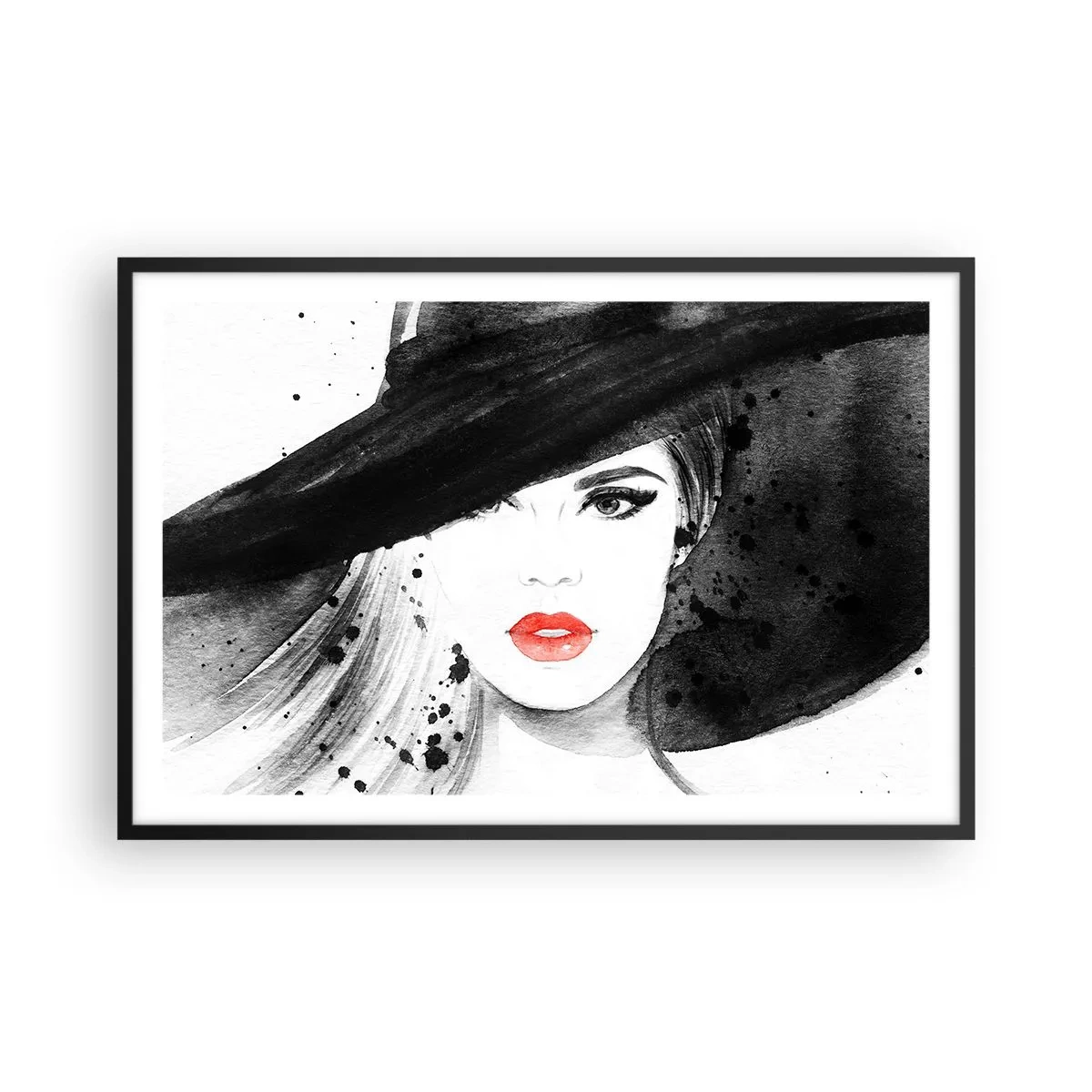 Plakat w czarnej ramie - Dama w czerni - 91x61 cm
