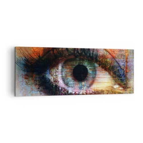 Obraz na płótnie - Artystyczne oko w wielobarwnej abstrakcji - 140x50cm - Można zajrzec w duszę - Nowoczesna dekoracja ścienna do salonu i sypialni ARTTOR