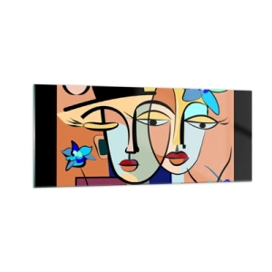 Obraz na szkle - Picassowskie randez vous - 100x40 cm