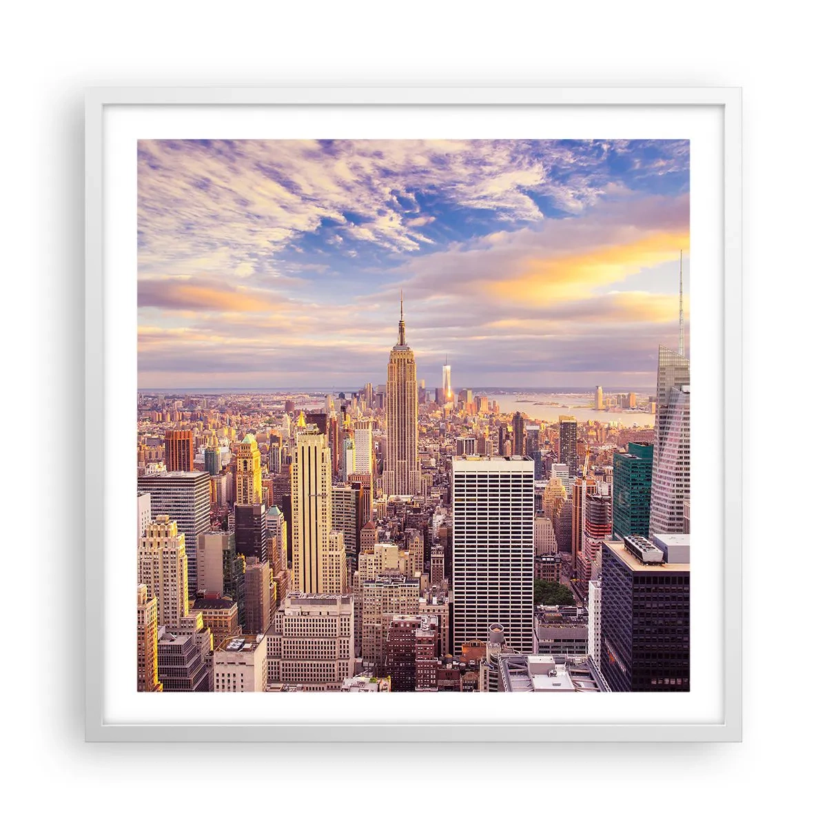 Plakat w białej ramie - Sięgnąć samych chmur - 60x60 cm