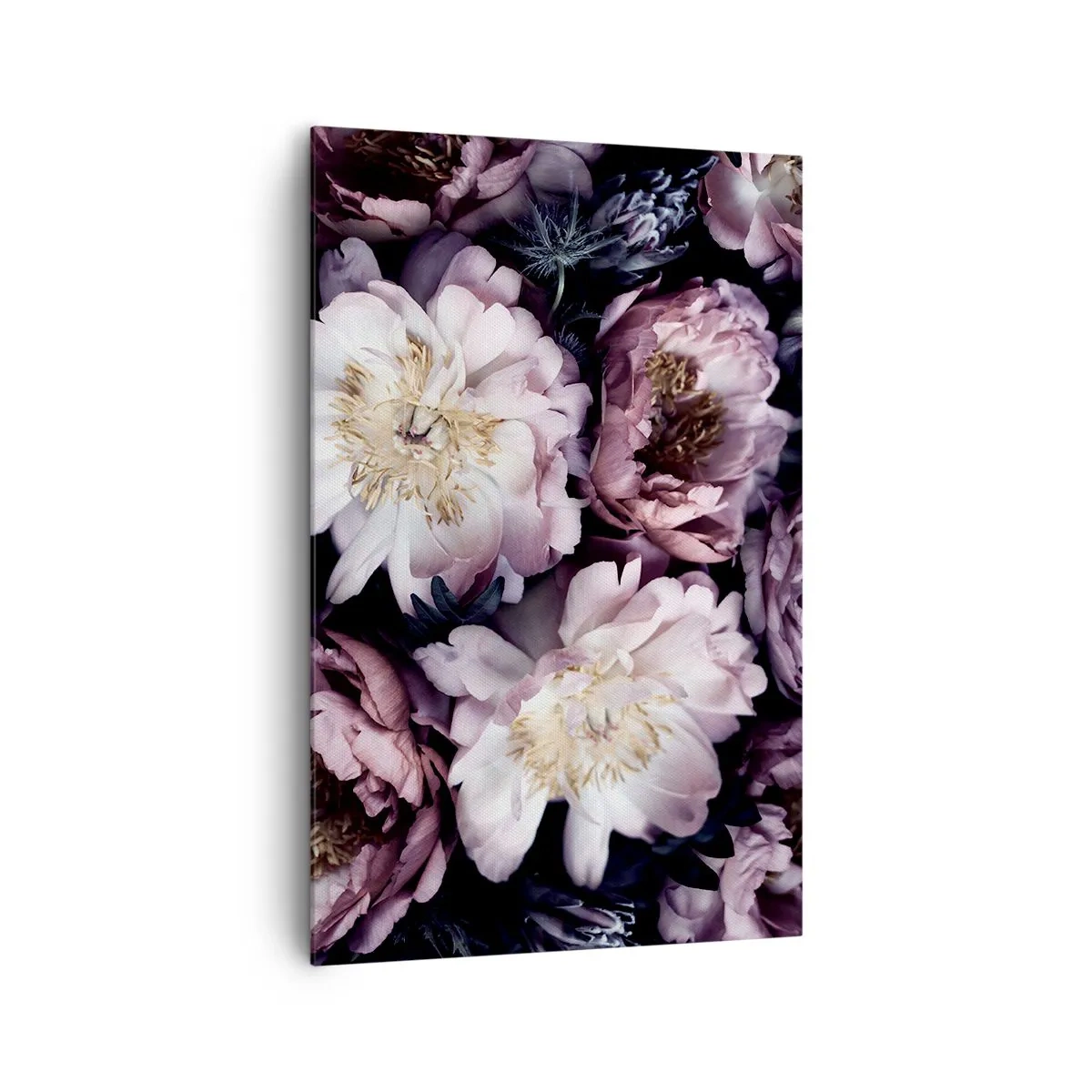 Obraz na płótnie - Kwiaty w delikatnych pastelowych odcieniach - 80x120cm - Bukiet w dawnym stylu - Nowoczesna dekoracja ścienna do salonu i sypialni ARTTOR