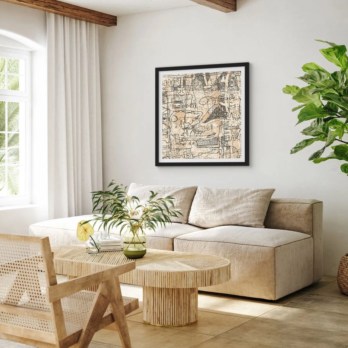 Plakat w czarnej ramie - Czeka na rozszyfrowanie - 40x40 cm