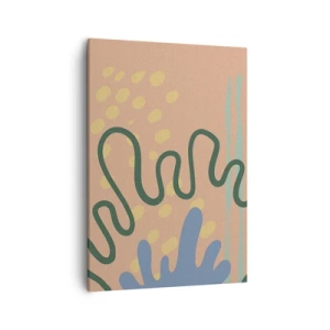 Obraz na płótnie - Kolorowa abstrakcyjna kompozycja inspirowana naturą i organicznymi kształtami - 50x70cm - Abstrakcja: różnorodność natury - Nowoczesna dekoracja ścienna do salonu, kuchni i sypialni ARTTOR