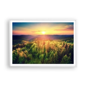 Plakat w białej ramie - Wierzchołki i szczyty - 100x70 cm