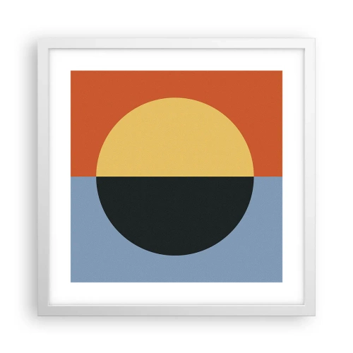 Plakat w białej ramie - Kompozycja ciepła i chłodu - 40x40 cm