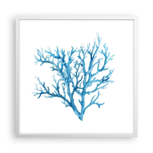 Plakat w białej ramie - Morski filigran - 60x60 cm