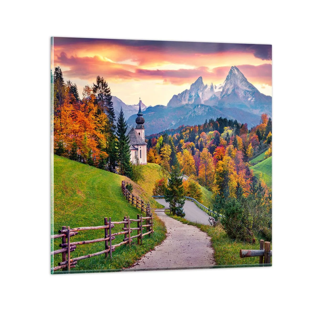 Obraz na szkle - Pejzaż jak malowanie - 70x70 cm