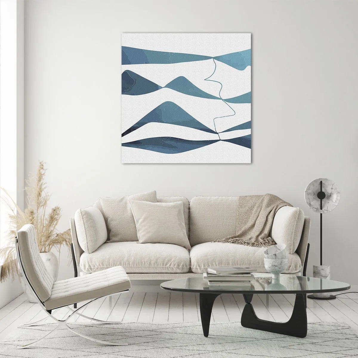 Obraz na szkle - Abstrakcja: turkusowy związek - 40x40 cm