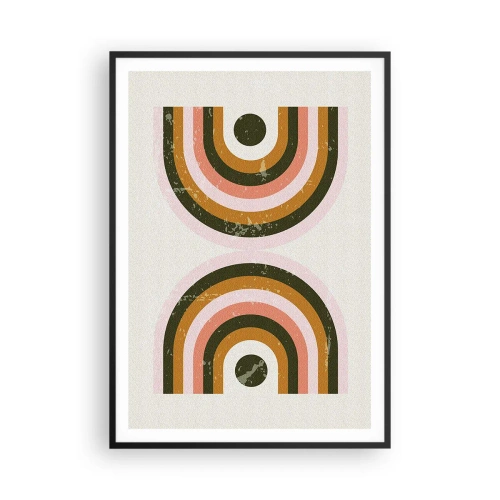 Plakat w czarnej ramie - Abstrakcja bliźniacza - 70x100 cm